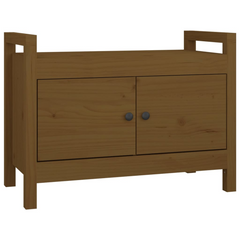 Honey Brown Hall Bench - 80x40x60 cm | Solid Pine Wood | Stylish & Functional Storage Solution