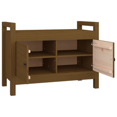 Honey Brown Hall Bench - 80x40x60 cm | Solid Pine Wood | Stylish & Functional Storage Solution