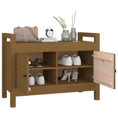 Honey Brown Hall Bench - 80x40x60 cm | Solid Pine Wood | Stylish & Functional Storage Solution