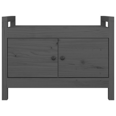 Grey Hall Bench 80x40x60 cm | Solid Pine Wood Storage Seat for Entryway