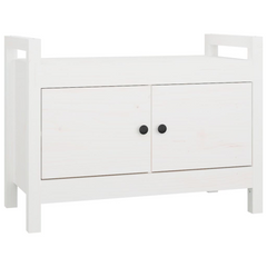 Hall Bench - White 80x40x60 cm, Solid Pine Wood, Multi-Functional Entryway Storage