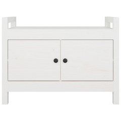 Hall Bench - White 80x40x60 cm, Solid Pine Wood, Multi-Functional Entryway Storage