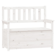 White Solid Pine Wood Bench - 112.5x51.5x96.5 cm - Stylish & Functional with Ample Storage