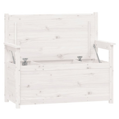 White Solid Pine Wood Bench - 112.5x51.5x96.5 cm - Stylish & Functional with Ample Storage