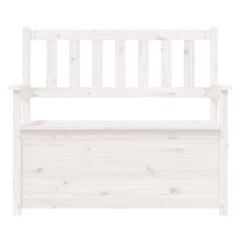 White Solid Pine Wood Bench - 112.5x51.5x96.5 cm - Stylish & Functional with Ample Storage