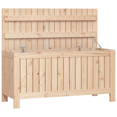 Solid Pine Wood Garden Storage Box - 108x42.5x54 cm, Weather-Resistant Outdoor Chest