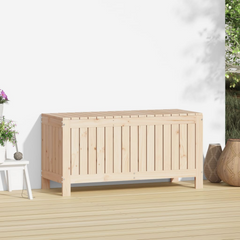 Solid Pine Wood Garden Storage Box - 108x42.5x54 cm, Weather-Resistant Outdoor Chest