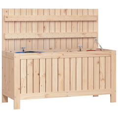 Solid Pine Wood Garden Storage Box - 108x42.5x54 cm, Weather-Resistant Outdoor Chest