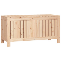 Solid Pine Wood Garden Storage Box - 108x42.5x54 cm, Weather-Resistant Outdoor Chest