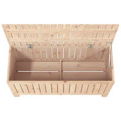 Solid Pine Wood Garden Storage Box - 108x42.5x54 cm, Weather-Resistant Outdoor Chest