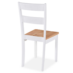 Dining Chairs 6 pcs White Solid Rubber Wood - Classic Design