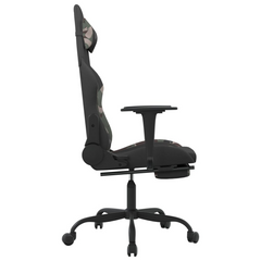 Premium Gaming Chair with Footrest - Black and Camouflage Fabric | Adjustable, Comfortable, Durable