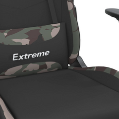 Premium Gaming Chair with Footrest - Black and Camouflage Fabric | Adjustable, Comfortable, Durable