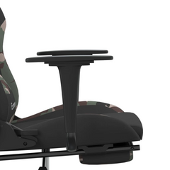 Premium Gaming Chair with Footrest - Black and Camouflage Fabric | Adjustable, Comfortable, Durable