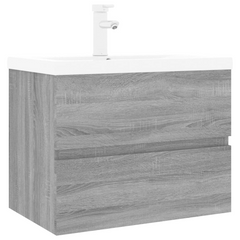 Grey Sonoma Engineered Wood Sink Cabinet with Built-in Ceramic Basin – Stylish & Practical Bathroom Storage Solution