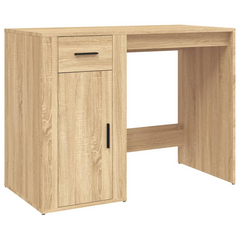 Elegant Desk with Cabinet - Sonoma Oak Engineered Wood | Ample Storage & Durable Build