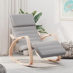 Light Grey Fabric Rocking Chair - Stylish & Comfortable Seating for Your Home