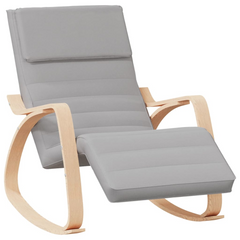 Light Grey Fabric Rocking Chair - Stylish & Comfortable Seating for Your Home