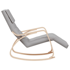 Light Grey Fabric Rocking Chair - Stylish & Comfortable Seating for Your Home