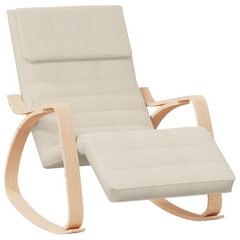 Rocking Chair in Luxurious Cream Fabric - Comfortable & Stylish Seating for Living Room & Bedroom