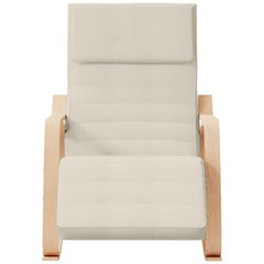 Rocking Chair in Luxurious Cream Fabric - Comfortable & Stylish Seating for Living Room & Bedroom