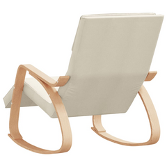 Rocking Chair in Luxurious Cream Fabric - Comfortable & Stylish Seating for Living Room & Bedroom