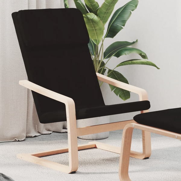 Relaxing Black Fabric Chair | Comfortable Seating with Solid Birch Wood Frame