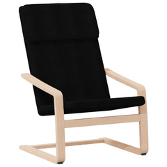 Relaxing Black Fabric Chair | Comfortable Seating with Solid Birch Wood Frame