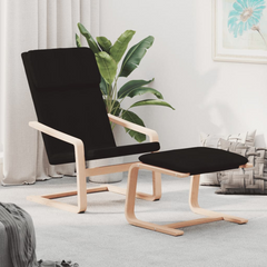 Relaxing Black Fabric Chair | Comfortable Seating with Solid Birch Wood Frame