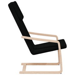 Relaxing Black Fabric Chair | Comfortable Seating with Solid Birch Wood Frame