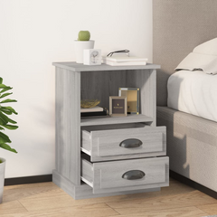 Grey Sonoma Bedside Cabinet 43x36x60 cm - Elegant & Durable Nightstand with Ample Storage