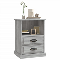 Grey Sonoma Bedside Cabinet 43x36x60 cm - Elegant & Durable Nightstand with Ample Storage