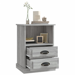 Grey Sonoma Bedside Cabinet 43x36x60 cm - Elegant & Durable Nightstand with Ample Storage