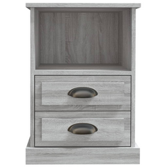 Grey Sonoma Bedside Cabinet 43x36x60 cm - Elegant & Durable Nightstand with Ample Storage