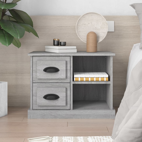 Elegant Bedside Cabinet Grey Sonoma 60x35.5x45 cm