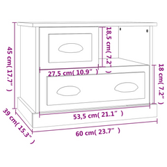 Bedside Cabinet White 60x39x45 cm - Elegant and Practical