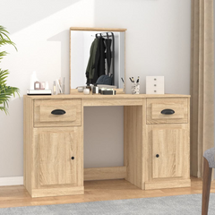 Sonoma Oak Dressing Table with Mirror - 130x50x132.5 cm | Elegant Vanity Desk with Ample Storage & Durable Materials