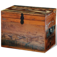 Reclaimed Solid Wood Storage Box – Antique-Style, Handcrafted, Multi-Colour, Eco-Friendly