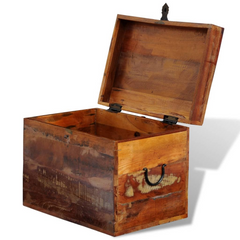 Reclaimed Solid Wood Storage Box – Antique-Style, Handcrafted, Multi-Colour, Eco-Friendly