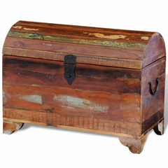 Reclaimed Storage Chest Solid Wood - Antique-Style Wooden Chest with Large Storage Space