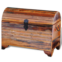 Reclaimed Storage Chest Solid Wood - Antique-Style Wooden Chest with Large Storage Space