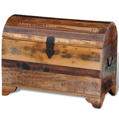 Reclaimed Storage Chest Solid Wood - Antique-Style Wooden Chest with Large Storage Space