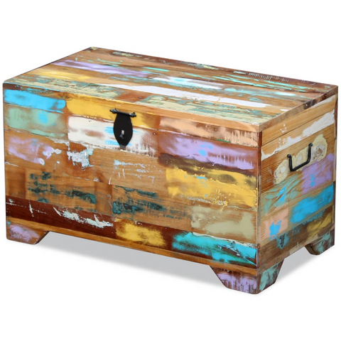 Storage Chest Solid Reclaimed Wood - Vintage-Style Multicolour Storage Chest for Your Home