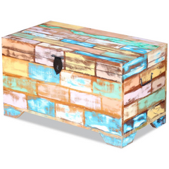 Storage Chest Solid Reclaimed Wood - Vintage-Style Multicolour Storage Chest for Your Home