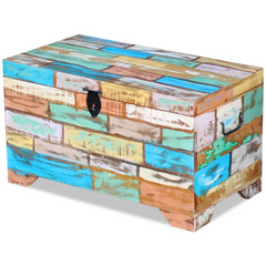 Storage Chest Solid Reclaimed Wood - Vintage-Style Multicolour Storage Chest for Your Home