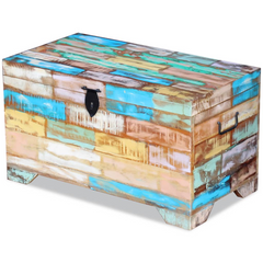 Storage Chest Solid Reclaimed Wood - Vintage-Style Multicolour Storage Chest for Your Home