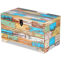 Storage Chest Solid Reclaimed Wood - Vintage-Style Multicolour Storage Chest for Your Home