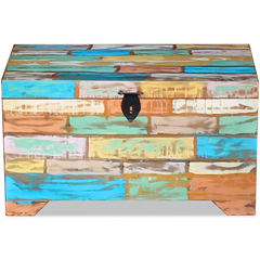 Storage Chest Solid Reclaimed Wood - Vintage-Style Multicolour Storage Chest for Your Home