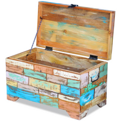 Storage Chest Solid Reclaimed Wood - Vintage-Style Multicolour Storage Chest for Your Home