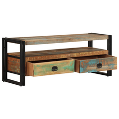 TV Cabinet Solid Reclaimed Wood - Vintage-Style, Durable, Handmade